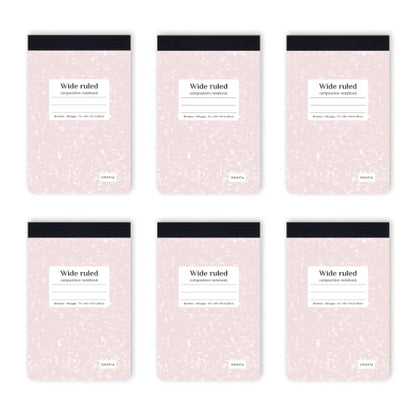 ONAVIA Pink Mini Composition Notebooks, Wide Ruled, 160 Pages, 6 Pack - color: Pink, size: 4.75 x 7.5"