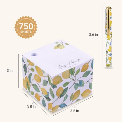 Christian Art Gifts Note Cube & Pen for Women: Rejoice Always Bible Verse - color: Rejoice Always