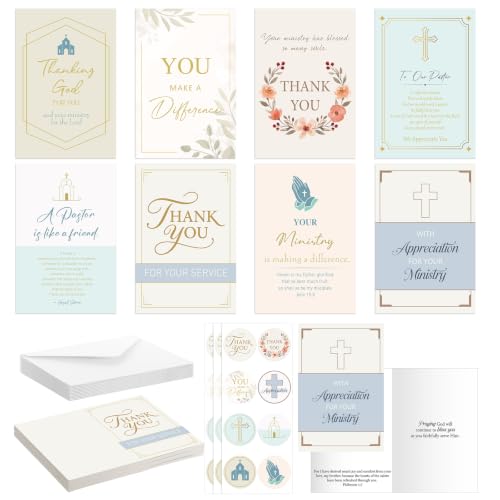 24 Pack Christian Pastor Ministry Appreciation Cards, Pastor - style: Pastor
