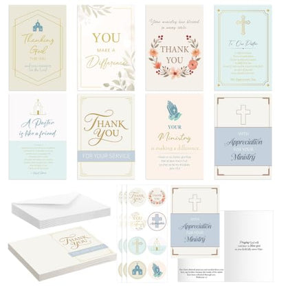 24 Pack Christian Pastor Ministry Appreciation Cards, Pastor - style: Pastor
