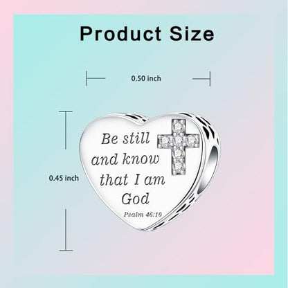 LUXILLA Love You Best Friend Grandma Wife Heart Charm 925 Sterling Silver Charms Fit for Bracelets Necklace Jewelry Gift for Women - color: Be stil charm