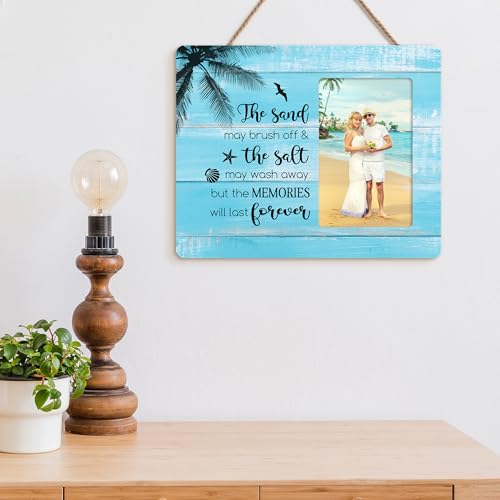 Beach Picture Frame Gifts for Couples, Trip Vacation Wooden Picture Frames, 4x6 inch Photo - color: Maroon