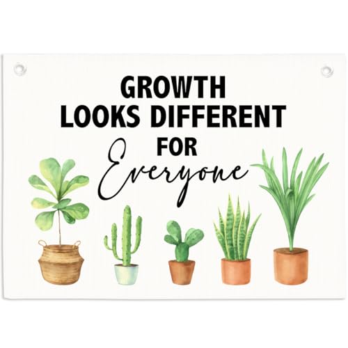 Growth Looks Different for Everyone Sign Wall Decor Hanging Banner, Educational Quote Linen Flag Decor Banners 27.5 x 20 in - color: Multicolor 13
