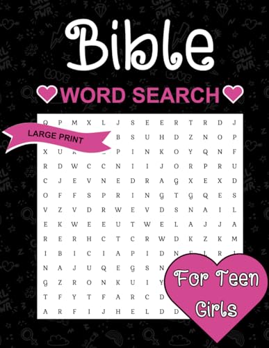 Bible Word Search for Teen Girls: Activity Book for Teens with 100 Themed Large Print Puzzles and solutions