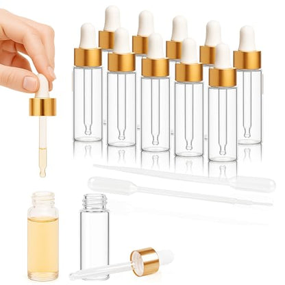 Mini Glass Dropper Bottle for Essential Oil,5ml 10pcs - style: 5ml