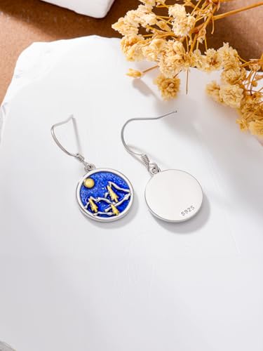 Dorunmo 925 Sterling Silver Mustard Seeds Dangle Earrings for Women Mountains Earrings Hypoallergenic Christmas Jewelry Gifts for Women - style: Mountains-02