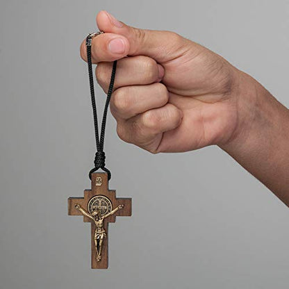 Intercession Car Rearview Mirror Rosary (St Benedict Crucifix) - style: St Benedict Crucifix