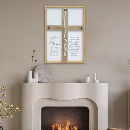 RLWangChao A Cord of Three Strands Wedding Ceremony Unity Sign 22"X16" Wood