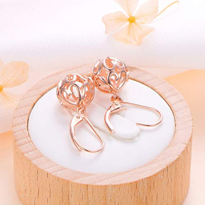 S925 Sterling Silver Heart Dangle Drop Earrings for Women Jewelry Gift - style: Heart Drop Rose