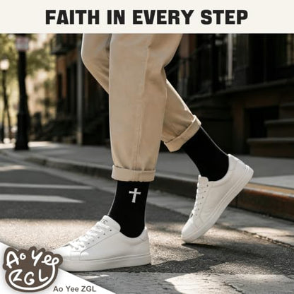 3 Pairs Christian Socks,Novelty Christian Easter Basket Stuffing - color: Proverbs 3:5 - Black
