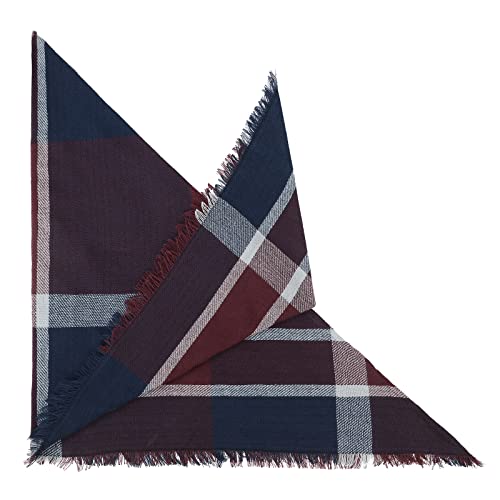 American Trends Scarfs for Women Winter Triangle Scarf Classic Plaid Warm Scarf Soft Scarves Knitted Wrap Shawl - color: Triangle Burgundy & Navy
