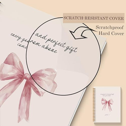 Pink Christian Notebook - Pink Bow Christian Journal, Pink Bible Verse Spiral Notebooks, Coquette Preppy School Supplies Notebooks, Preppy Christian Gifts, Coworker Gifts, 5.5x8.3 Inches - color: Bible Bow
