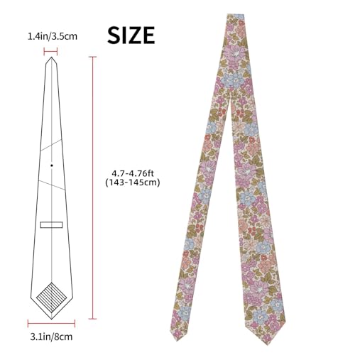 Men's Neckties, Novelty Printed Skinny Tie for Work Casual Party - color: Colorful Floral