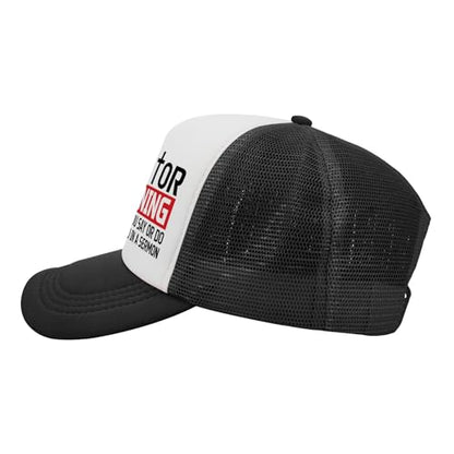 Y'Alls Need Jesus Hats Funny Cap for Grandma - color: Pastor Warning Anything You Says Or Do Could Be Used in a Sermonallblack3