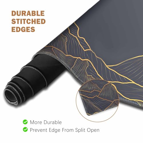 ToLuLu Extended Gaming Mouse Pad, Ergonomic Keyboard Mouse Wrist Rest Set - color: Golden Mountain