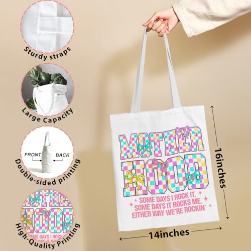 Mama Mom Tote Bag Mom Birthday Gifts Canvas Tote Bag, Reusable Canvas Shoulder Bags for Grocery Shopping, Beach 01 - color: Motherhood01