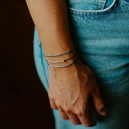 Loved Creations Morse Code Bracelets for Women, Christian Bible Verse Bracelets, Scripture S925 Sterling Silver Inspirational Faith Jewelry, Religious Gifts for Women - color: Ephesians 6:10