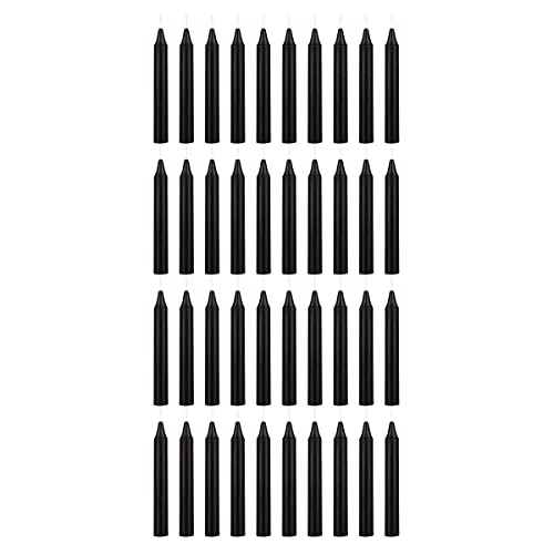 Mega Candles Unscented Mini Taper Chime Spell Candles 40 Count 4" x 1/2" - color: Black, size: 40 Pieces