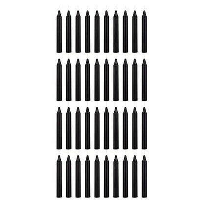 Mega Candles Unscented Mini Taper Chime Spell Candles 40 Count 4" x 1/2" - color: Black, size: 40 Pieces