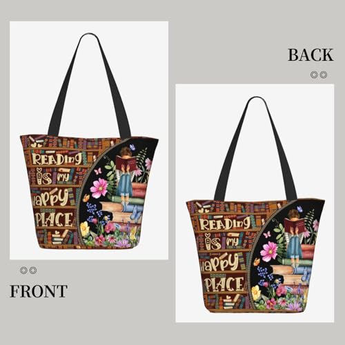 Tote Bag for Women Reusable Shopping Tote Bag Zippered Inspirational Scripture Shoulder Bags - color: Book
