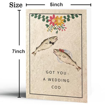 fancu Funny Wedding Card Gift for Couple Bride Groom Congratulations Card - color: ZC-060