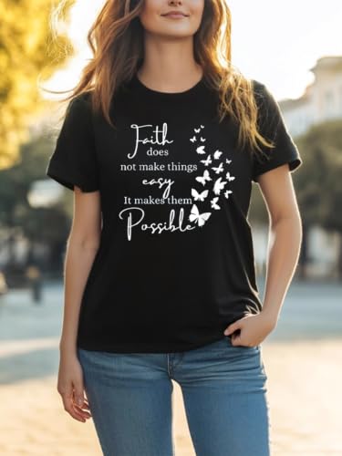 Christian Jesus Faith T Shirts for Women - color: Black5, size: Medium
