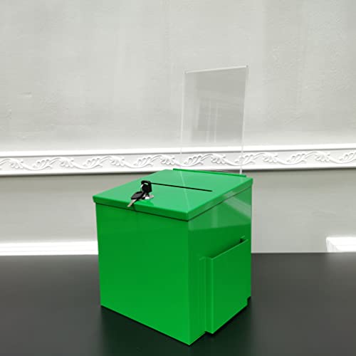 FixtureDisplays® Green Metal Donation Box 8.5X8.1X18
