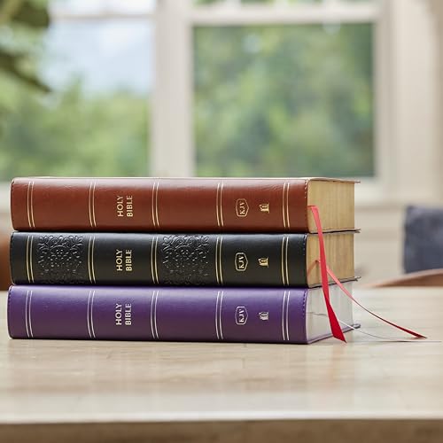 KJV Giant Print End-of-Verse Reference Bible, Brown Leathersoft, Red Letter, Comfort Print