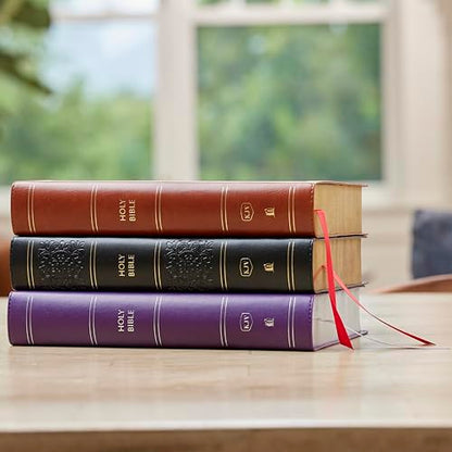 KJV Giant Print End-of-Verse Reference Bible, Brown Leathersoft, Red Letter, Comfort Print