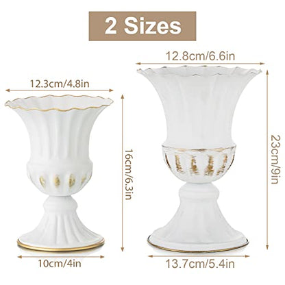 Sziqiqi White Metal Vase for Centerpiece, Table Flower Arrangements, 10Pcs - color: White, size: 9in-10pcs