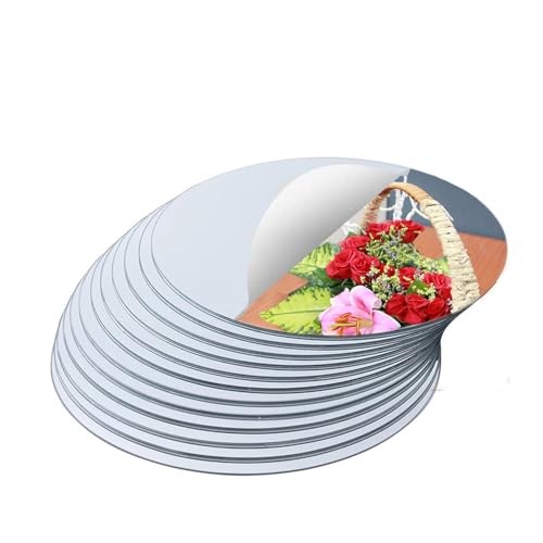 Round Mirrors for Centerpieces for Tables, Mirror centerpieces for Tables, Wedding Decorations, Baby Shower Party, Christmas Decorations, 1mm, 6PCS (8inch/20cm)