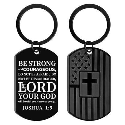 AXEN Christian Gifts for Men, Religious Keychain with Bible Verse Scripture for Dad, Son, Brother, Boyfriend - color: Style 1