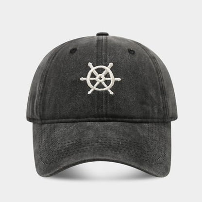 Quanhaigou Baseball Cap Dad Hat Adjustable Fashion Hats for Men Women Polo Trucker Unisex Style Headwear - color: Boat Captian Black