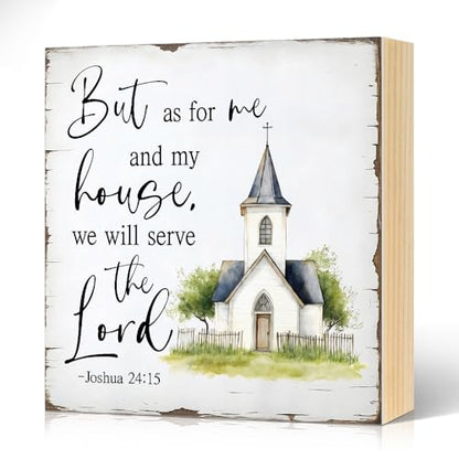 But As For Me And My House, We Will Serve The Wood Box Sign 5.9*5.9 - color: white02