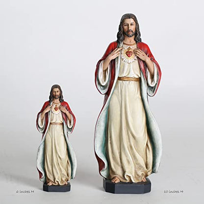 BC Catholic Sacred Heart of Jesus Statue 10" H Jesus Christ Art Sculpture - size: 10 inches H