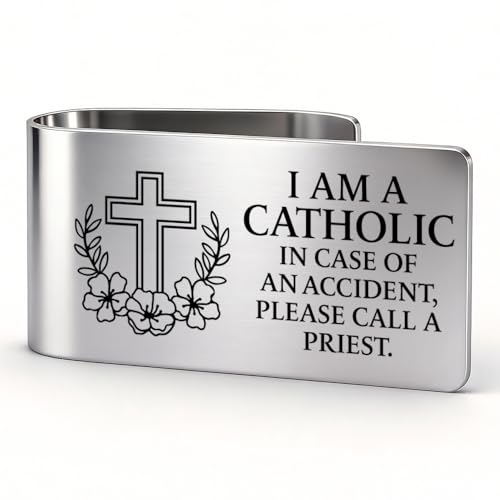 I Am A Catholic in Case of Visor Clip for Cars New Driver Gifts - color: Silver d