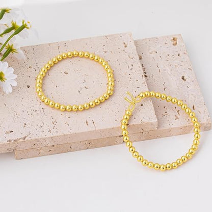 2Pcs Cross Bow Beaded Bracelets for Women - color: 02-Gold-Bead＋Bow
