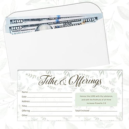 Eaasty 200 Pcs Church Offering Envelopes Bill Size Donation,Leaves Style - style: Leaves Style