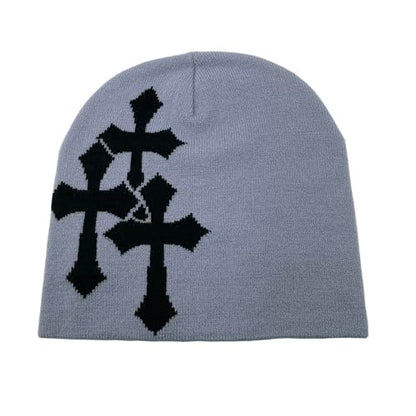 LUBINGSHINE Y2K Knitting Hat, Spider Web Pattern Beanies for Men & Women, Warm Knitted Hat Streetwear Outdoor Winter - color: Grey