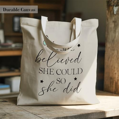 Christian Tote Bag for Women, Church Bible Canvas Bag with Inner Pocket for Churchgoers - color: Brown