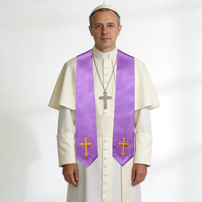 10 PC Clergy Stole & Choir Stole Bulk 60/72" - color: Purple, size: 60 inch