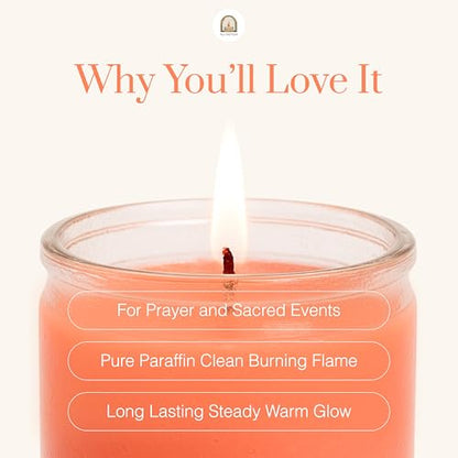 3pk Pink Rosa 90hr | 7-Day Prayer Candles - Glass Jar Veladoras, Unscented Paraffin Wax | Friendship, Romance & Affection Novena - Catholic Hispanic Church Altar, Memorial Vigil, Harmony Gift - color: Pink