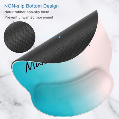 ITNRSIIET Ergonomic Mouse Pad with Wrist Support Wrist Rest Smooth Surface Non-Slip Rubber Base Comfortable Office Supplies Pain Relief, 9.8 x 9.1 inches, Inspirational Quotes - color: Inspirational Quotes