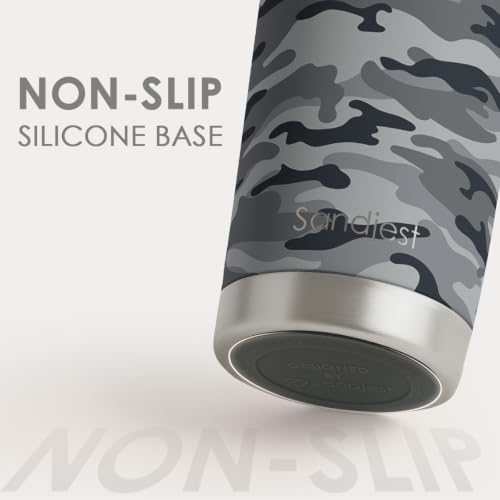 SANDJEST Camo Tumbler 20oz Stainless Steel Double Insulated, Travel Coffee Cup, Gifts for Men Women, Hunting Lovers, Birthday Christmas - color: Camouflage