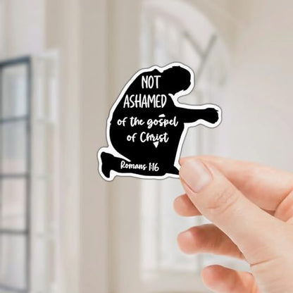 (6 PCS) Romans 1 16 I Am Not Ashamed of The Gospel Christian, Bible Verse Sticker Waterproof Vinyl Decal Size 3"