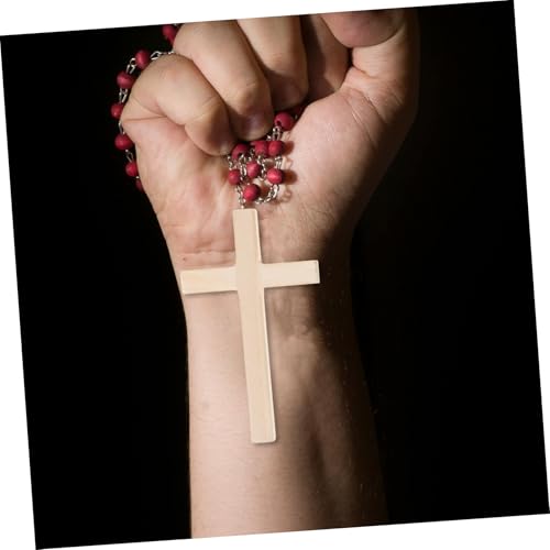 EXCEART 6 Pcs Wooden Cross Crafts DIY Mini Wooden Crosses Charms Pendants Catholic Cross Prayer Handheld Ornaments for Church Party Favors Wall Decoration Jewelry Projects (Pack of 2) - size: 12X7X0.7CM (Pack of 2)