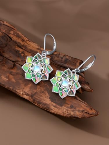 Dorunmo 925 Sterling Silver Mustard Seeds Dangle Earrings for Women Mountains Earrings Hypoallergenic Christmas Jewelry Gifts for Women - style: Lotus