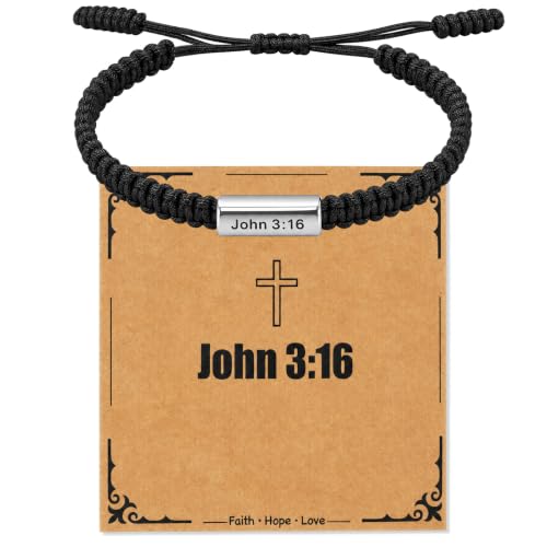 Landical Bible Verses Bracelet Christian Gift Teens Men - style: John 3:16
