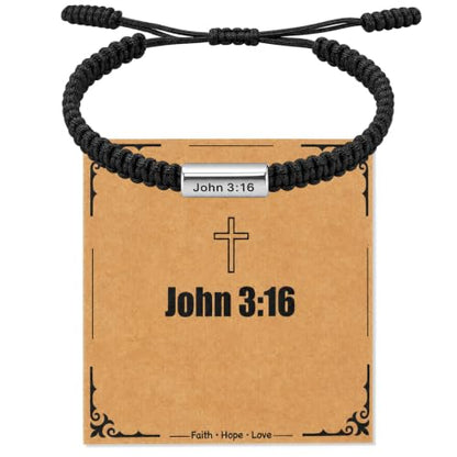 Landical Bible Verses Bracelet Christian Gift Teens Men - style: John 3:16