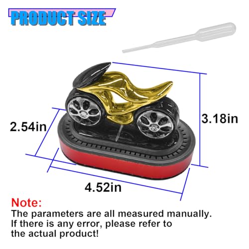 Craedli Solar Powered Diffuser Car Dashboard Decoration, Rotating Motorcycle Design Auto Center Console Ornament with Diffuser Base, Refillable Car Interior Decoration for Home, Office (Red) - color: Red
